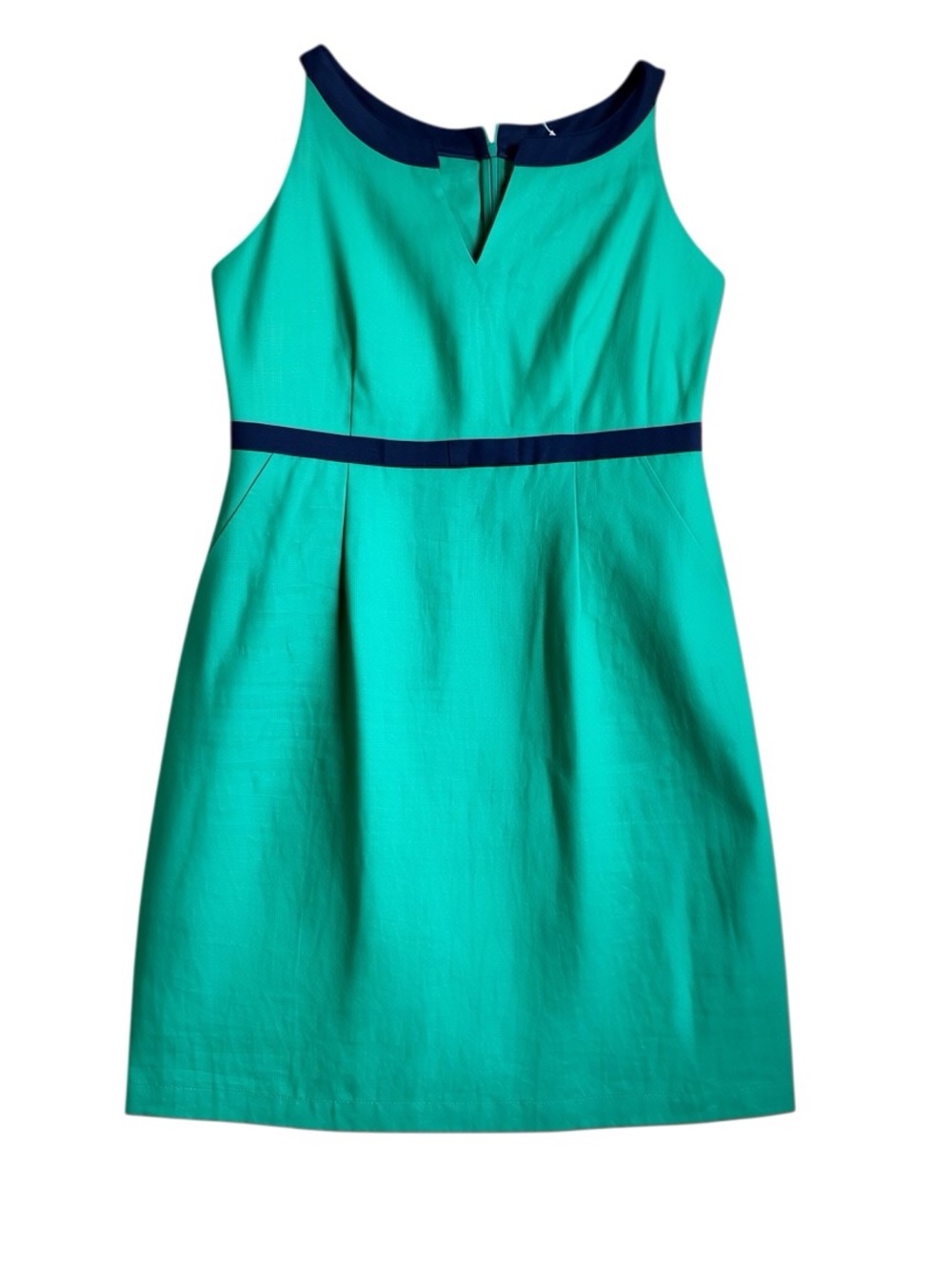 Boden Green Dress with Navy Trim